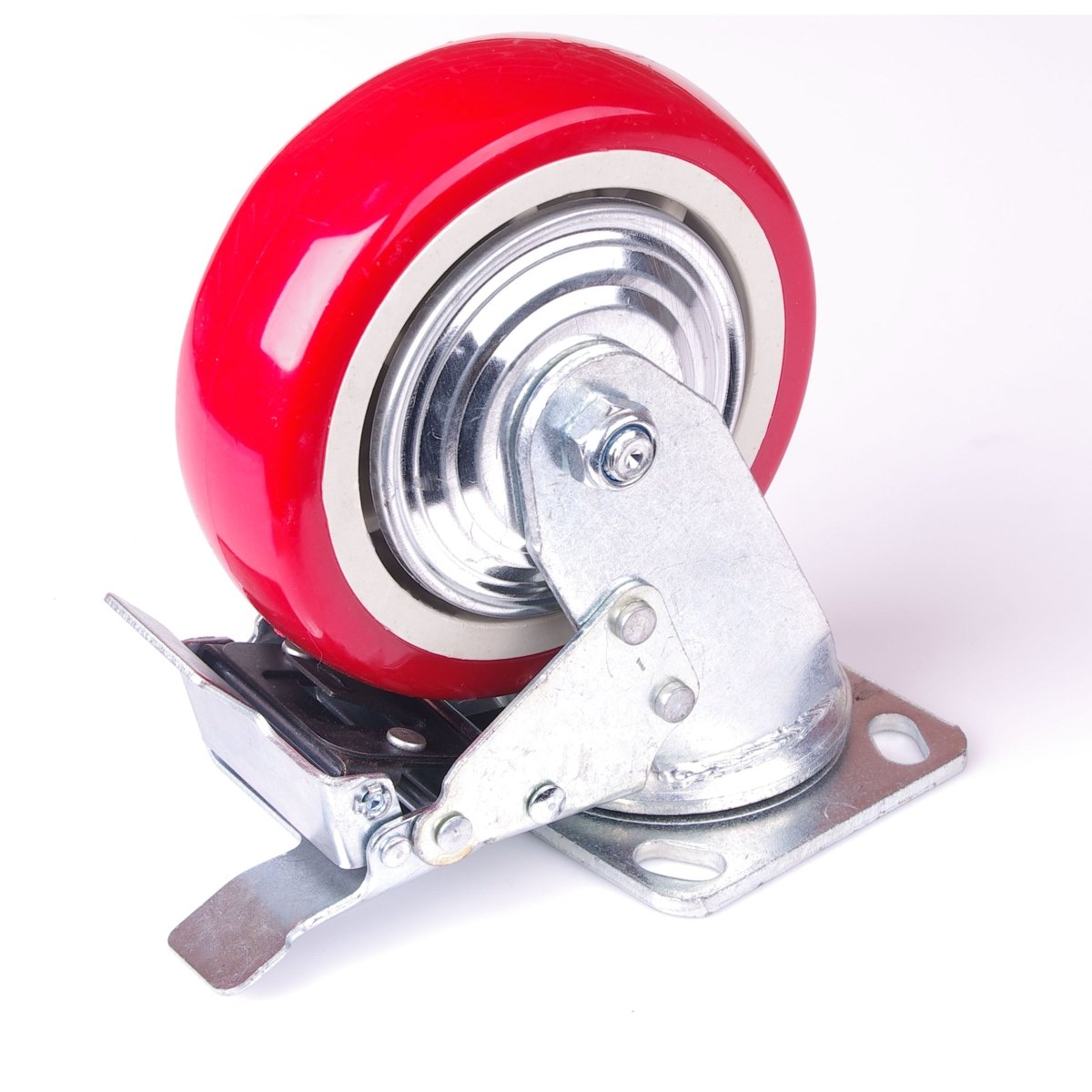 4x 5 inch Industrial Swivel Brake Locking Caster Castor Wheels Casters 2x swivel 2x fixed for Cart Furniture Workbench