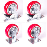 4x 6 inch Industrial Swivel Brake Locking Caster Castor Wheels Casters 2x swivel 2x fixed for Cart Furniture Workbench