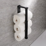 Kitchen Paper Holder Under Cabinet Screw Wall Mount Adhesive Paper Towel Holder Rectangle Black