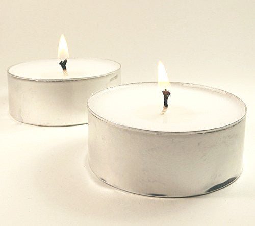 50 Pack Bulk Tea Light Candles - White Smokeless Tealights Unscented - 9 Hour Burn Time