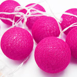 50 Ball HOT Pink LONG 5m String Light Battery Box 5cm Cotton Ball Christmas Birthday Bbay Girl Special Occasion Decoration