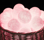 50 Ball Pastel Pink LONG 5m String Light Battery Box 5cm Cotton Ball Christmas Birthday Bbay Girl Special Occasion Decoration