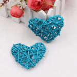 50 Turquoise Blue 3D Hollowed Rattan Heart - Shaped 5M LONG String Fairy Lights, Battery (AA) Indoor & Outdoor Decorations Birthday Kids Celebration PartyRoom Table Lighting