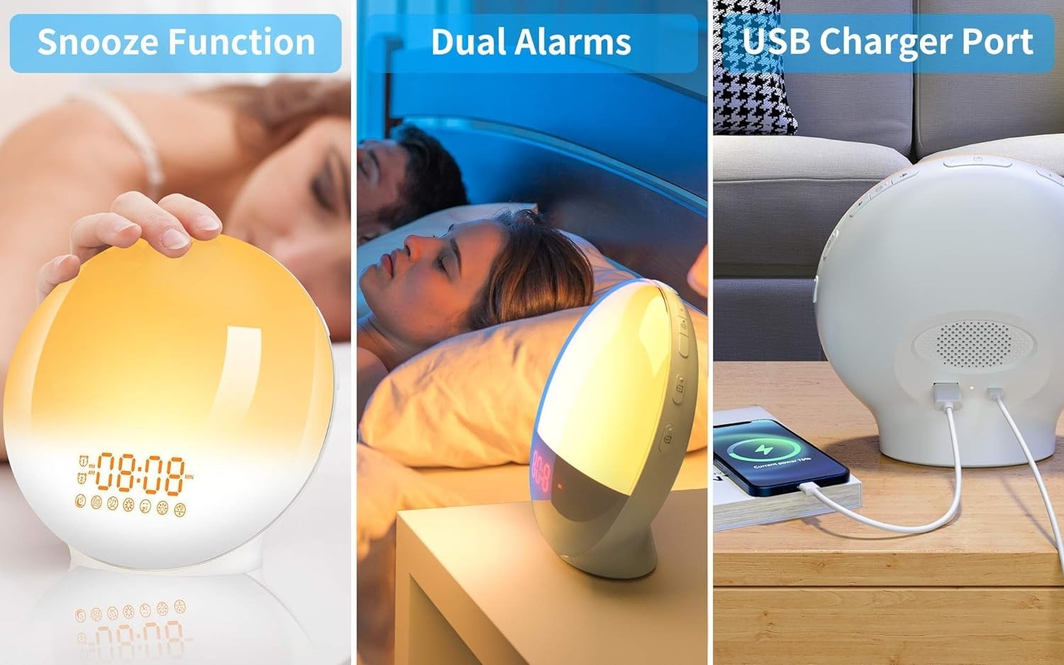 Sunrise Alarm Clock Wake Up Light 7 Sounds, Dual Alarms, Snooze, FM Radio - 9331816489514 Toy Chest Australia 5