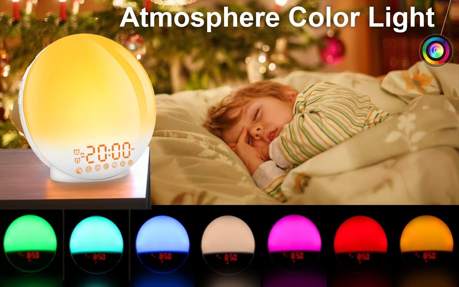 Sunrise Alarm Clock Wake Up Light 7 Sounds, Dual Alarms, Snooze, FM Radio - 9331816489514 Toy Chest Australia 8