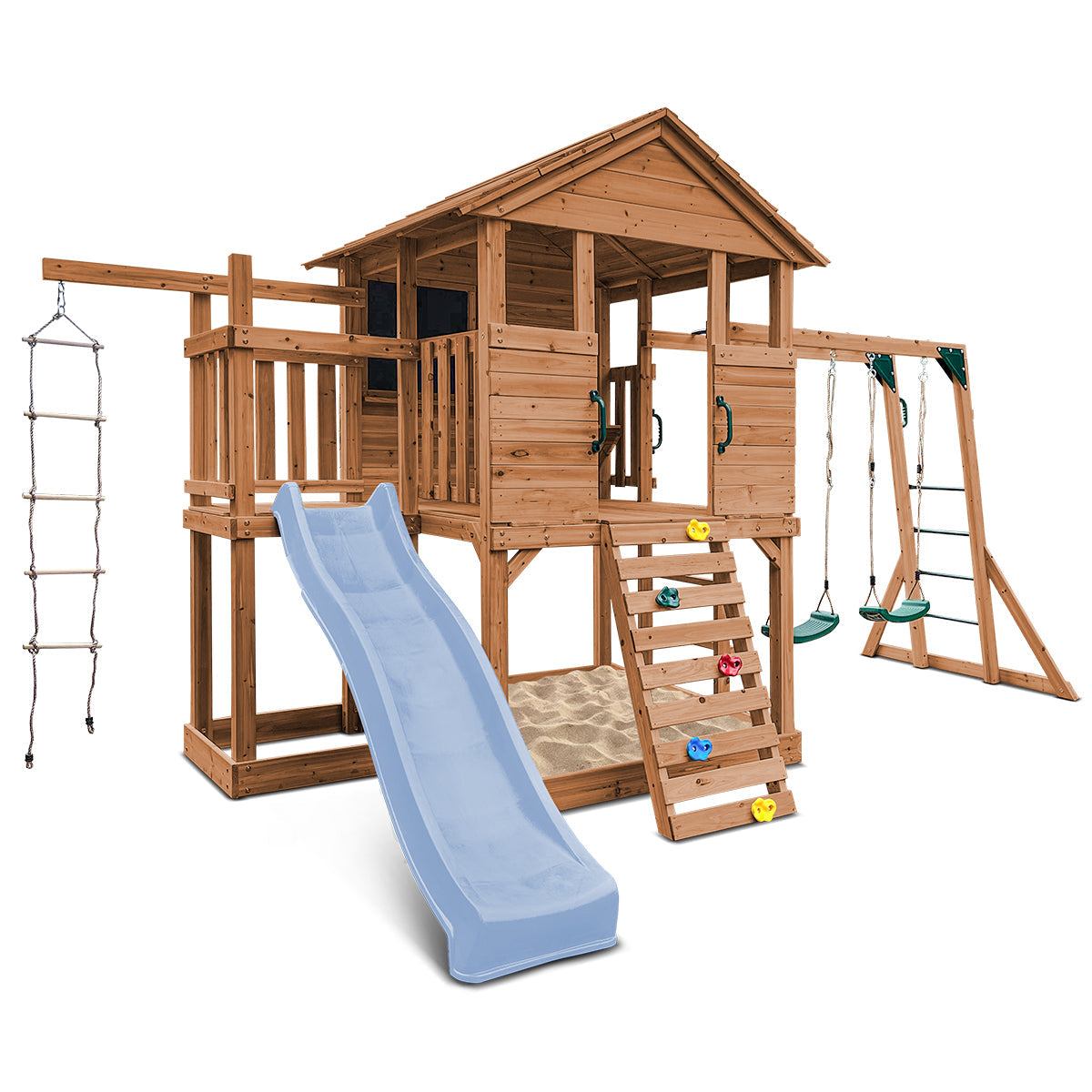 Lifespan Kids Kingston Cubby House with 2.2m Slide (Pastel Blue)
