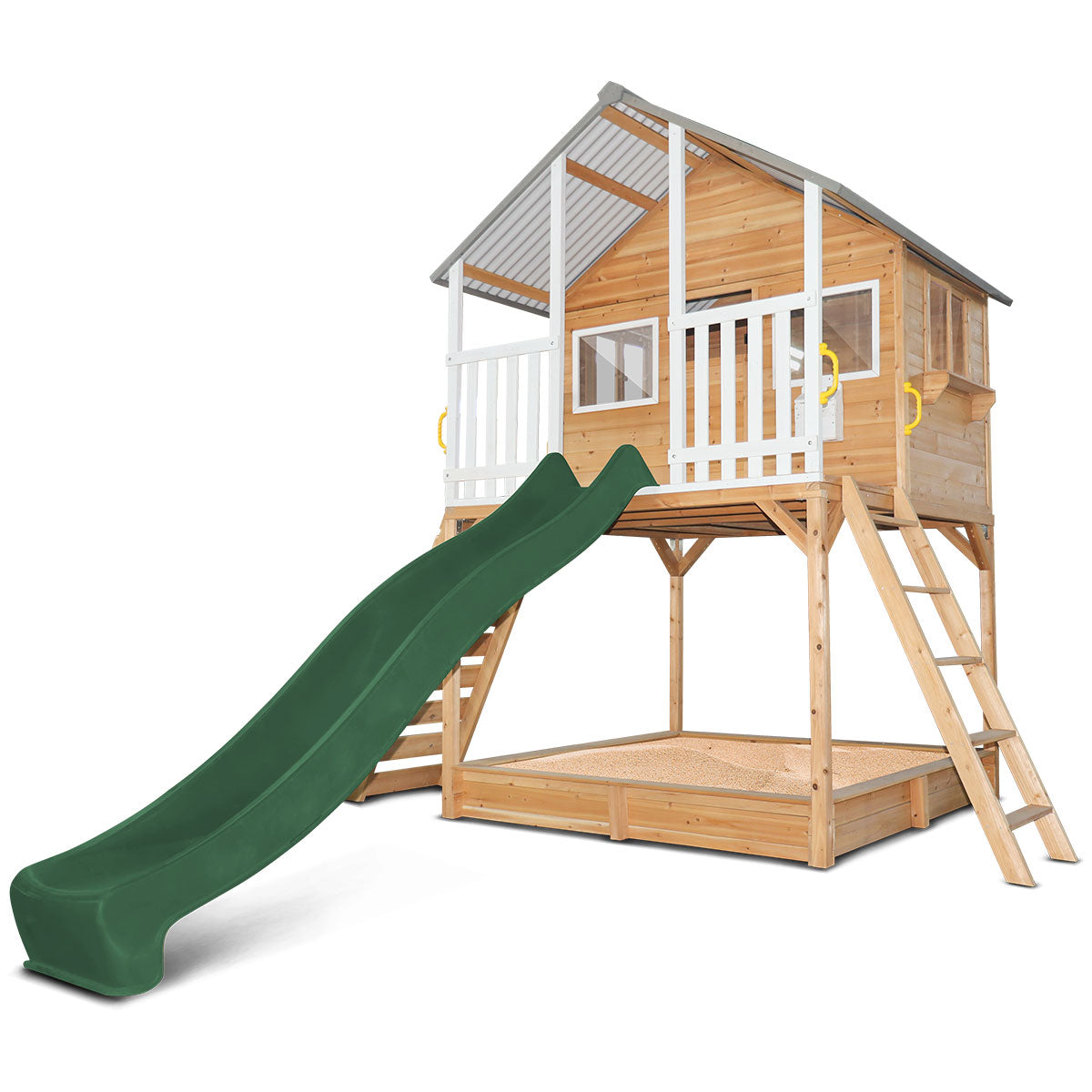 Lifespan Kids Winchester Cubby House (Elevated 1.2m) with 2.2m Slide (Green)