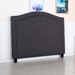 Bed Head Queen Size Charcoal Headboard with Curved Design Upholstery Linen Fabric - 2100622202900 Toy Chest Australia 3