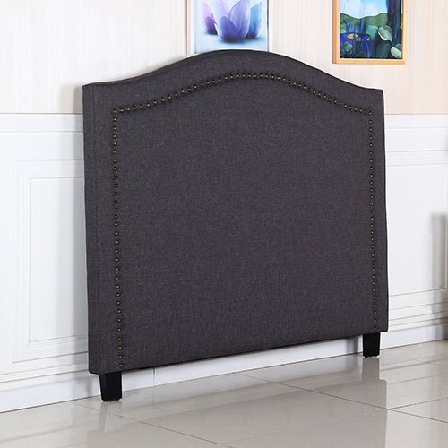 Bed Head Queen Size Charcoal Headboard with Curved Design Upholstery Linen Fabric - 2100622202900 Toy Chest Australia 4