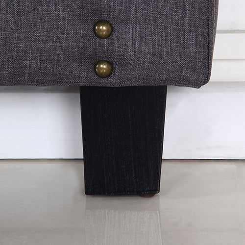 Bed Head Queen Size Charcoal Headboard with Curved Design Upholstery Linen Fabric - 2100622202900 Toy Chest Australia 7