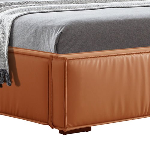 Louis King Bed Frame PU leather KD Slat in Wooden Legs - 9360882004109 Toy Chest Australia 6