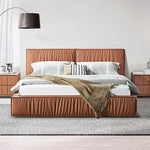 Louis Queen Bed Frame PU leather KD Slat in Wooden Legs - 9360882004116 Toy Chest Australia 2