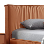 Louis Queen Bed Frame PU leather KD Slat in Wooden Legs - 9360882004116 Toy Chest Australia 4