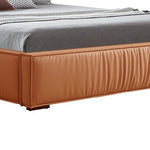 Louis Queen Bed Frame PU leather KD Slat in Wooden Legs - 9360882004116 Toy Chest Australia 5