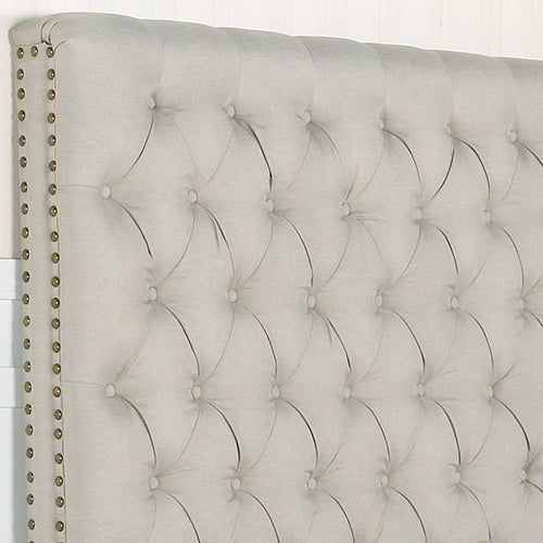 Bed Head King Size French Provincial Headboard Upholsterd Fabric Beige - 2100622203419 Toy Chest Australia 3