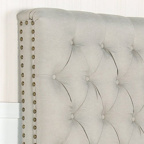 Bed Head King Size French Provincial Headboard Upholsterd Fabric Beige - 2100622203419 Toy Chest Australia 6