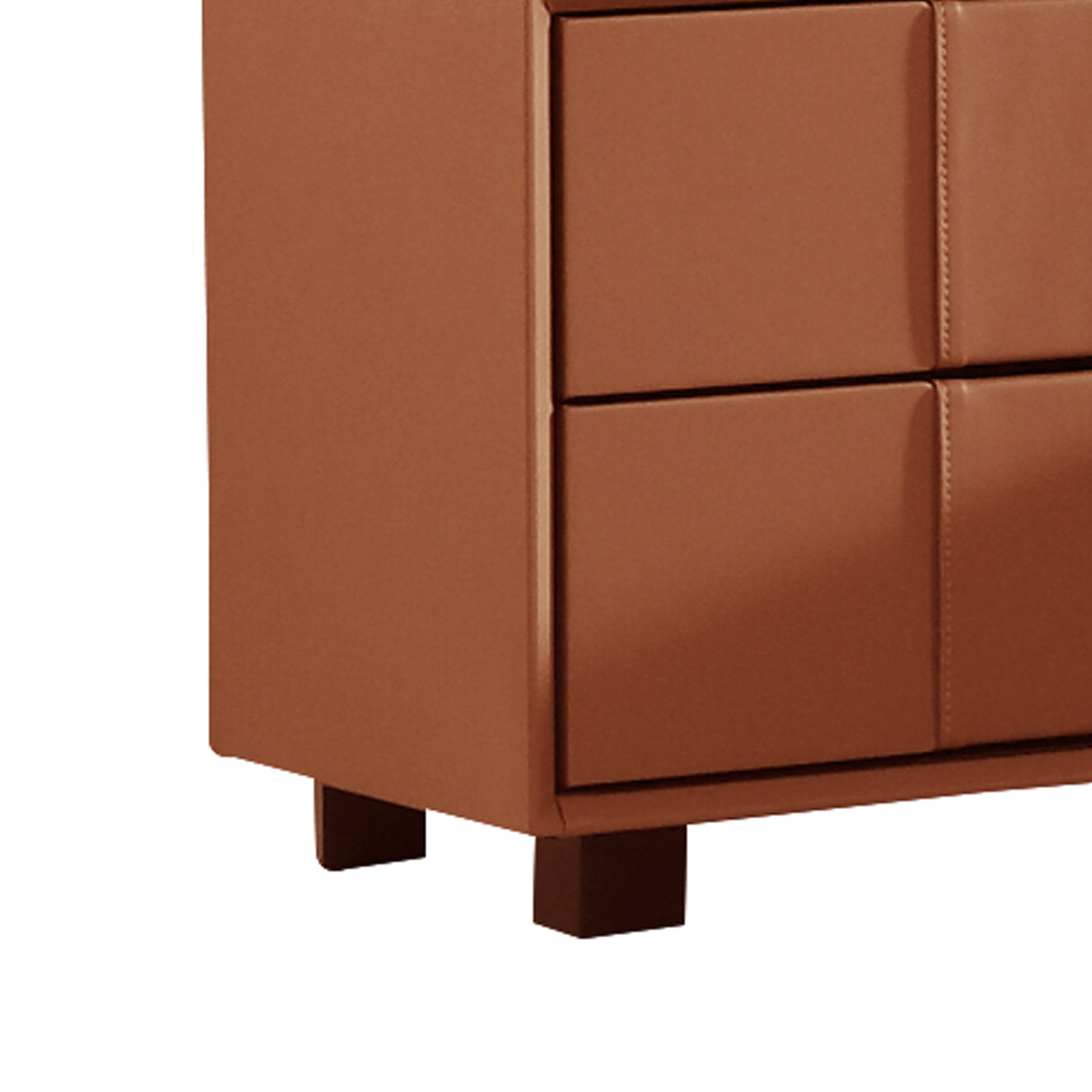 Louis Bedside Table MDF With PU Leather Wooden Legs - 9360882004123 Toy Chest Australia 3