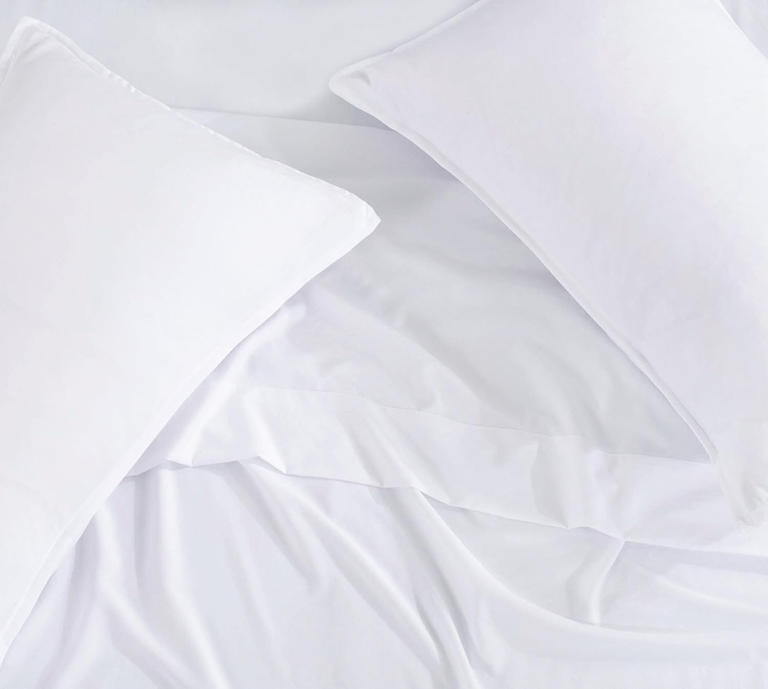 Vintage Washed Microfibre Standard Pillowcases - Set of 2 Luxurious Standard Pillow Covers - White