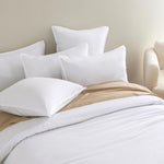 Vintage Washed Microfibre Standard Pillowcases - Set of 2 Luxurious Standard Pillow Covers - White