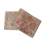 Christmas Jute Woven Taupe Table Runner 33 x 180cm Snowman