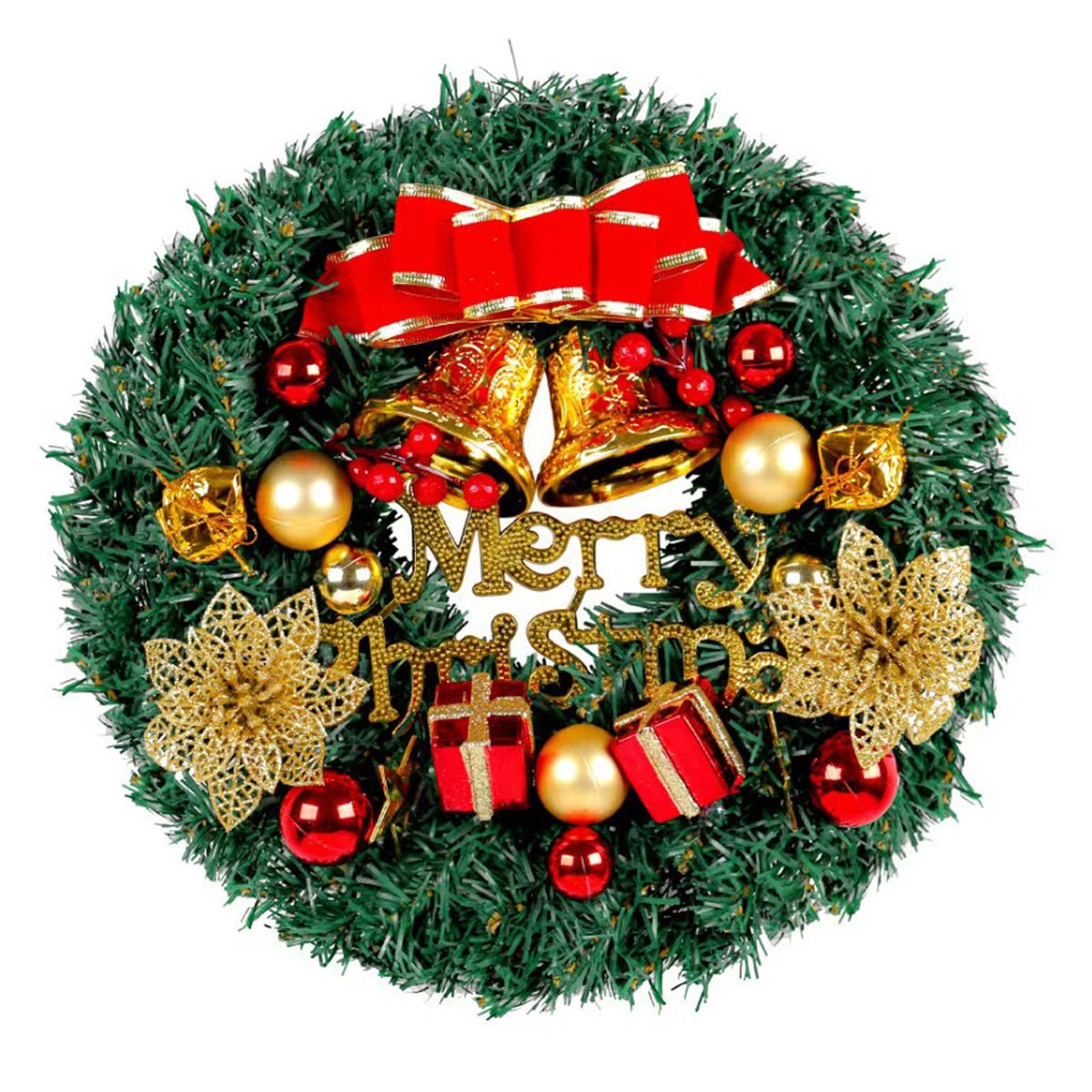 Christmas Wreath Door Garland Decoration Front Door Hanging Flowers Tree Decor(J1 - 2)