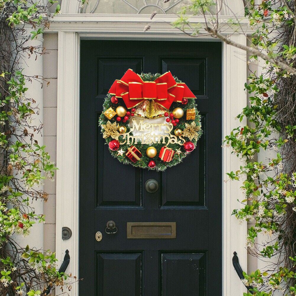 Christmas Wreath Door Garland Decoration Front Door Hanging Flowers Tree Decor(J1 - 2)