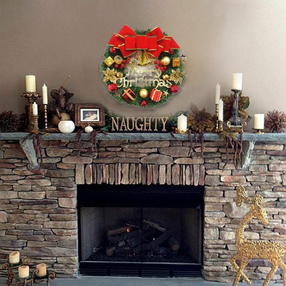 Christmas Wreath Door Garland Decoration Front Door Hanging Flowers Tree Decor(H1 - 2)