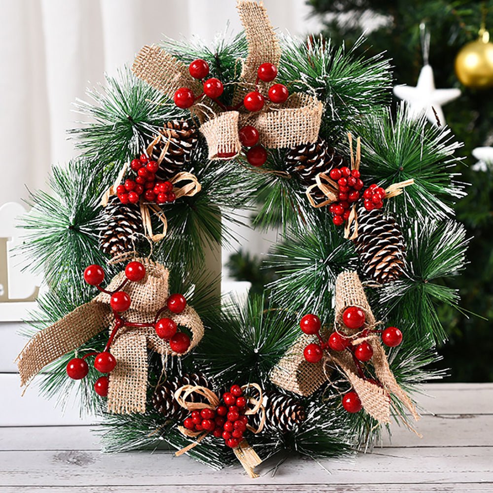 Christmas Wreath Door Garland Decoration Front Door Hanging Flowers Tree Decor(H1 - 3)