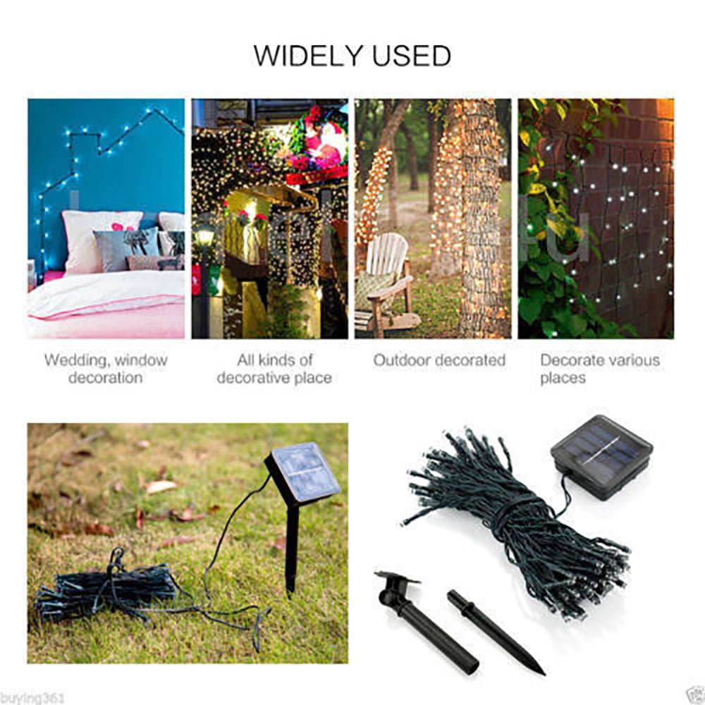 Solar Fairy String Led Lights 12M - 32M Outdoor Garden Christmas Party Decor(12M100Led)