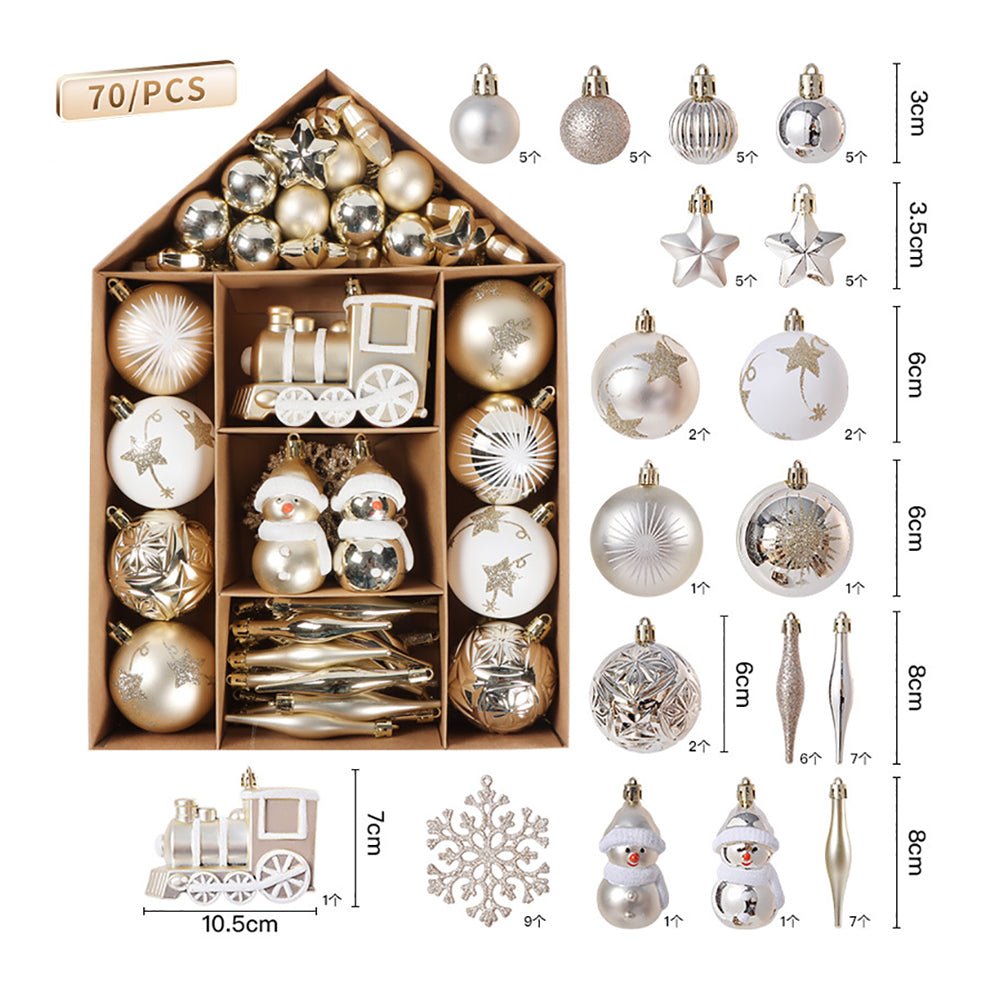 70 - piece Christmas Tree Xmas Balls Decorations Baubles Hanging Party Ornament