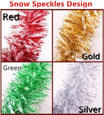 5x 2.5m Christmas Tinsel Xmas Garland Sparkly Snowflake Party Natural Home Décor, Snow Speckles in Gold
