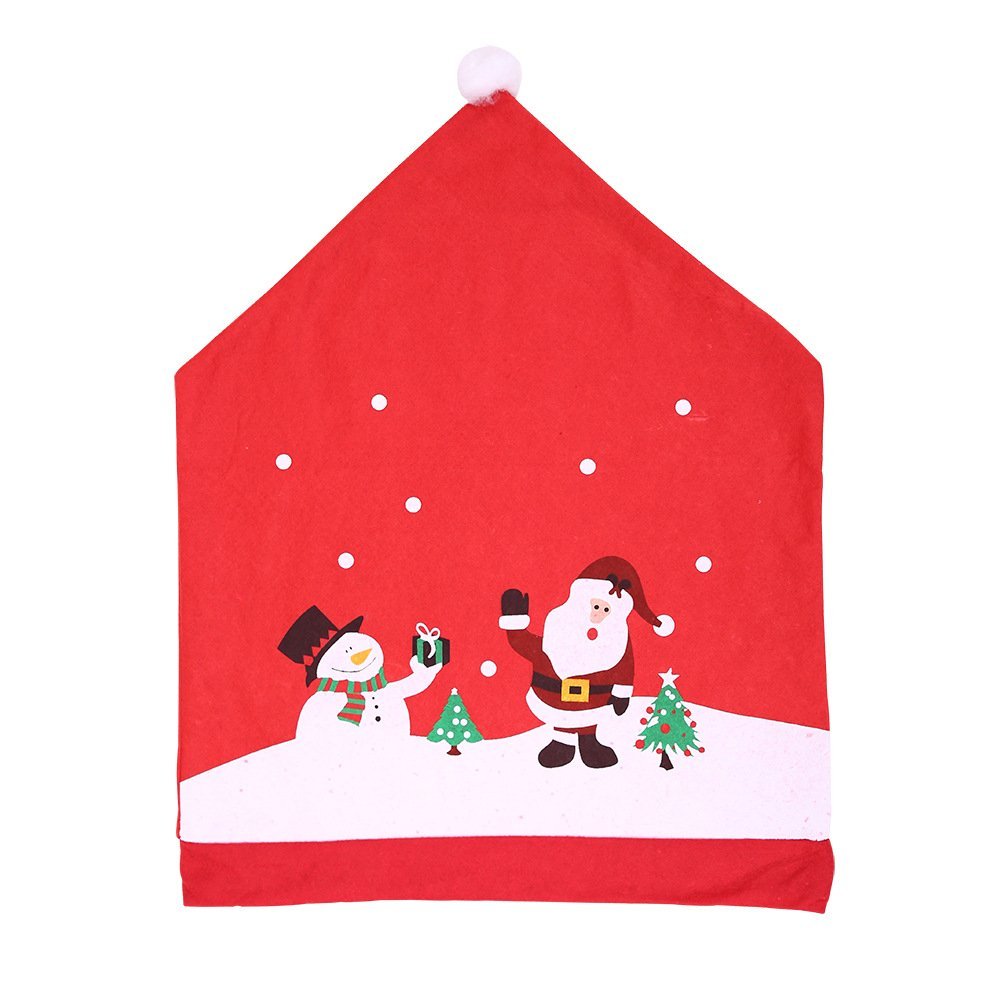 6 - 10x Christmas Santa Hat Chair Covers Table Cloth Dinner Home Décor Ornaments, 10PCS Chair Covers