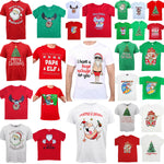 New Funny Adult Xmas Christmas T Shirt Tee Mens Womens 100% Cotton Jolly Ugly, Santa Surf (Red), XS