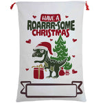 Large Christmas XMAS Hessian Santa Sack Stocking Bag Reindeer Children Gifts Bag, Have A Roar - some Christmas