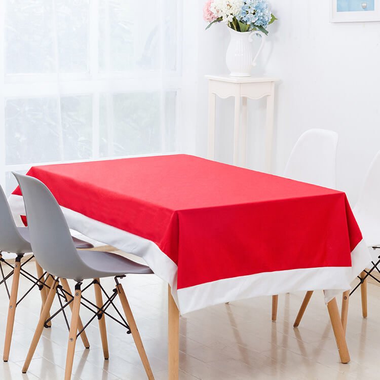 6 - 10x Christmas Santa Hat Chair Covers Table Cloth Dinner Home Décor Ornaments, Table Cloth (130x180 cm)