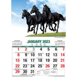 Horses – 2023 Rectangle Wall Calendar 16 Months Planner New Year Christmas Gift