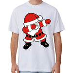 100% Cotton Christmas T-shirt Adult Unisex Tee Tops Funny Santa Party Custume, Dancing Santa (White), 3XL