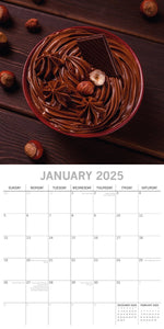 Chocolate 2025 Square Wall Calendar Food 16 - Month Christmas Premium Planner Gift