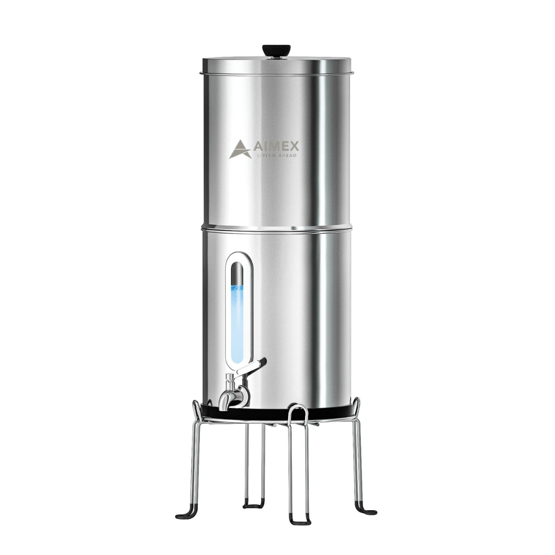 Aimex Portable Water Filter - Gravity - Fed, 304 Stainless Steel, Fluoride Removal