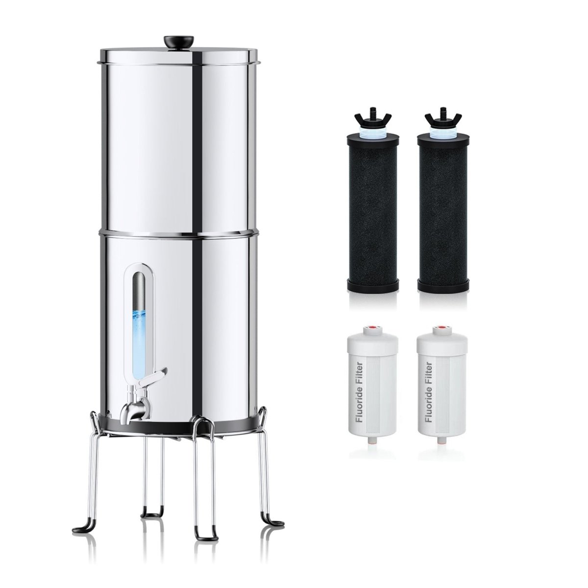 Aimex Portable Water Filter - Gravity - Fed, 304 Stainless Steel, Fluoride Removal