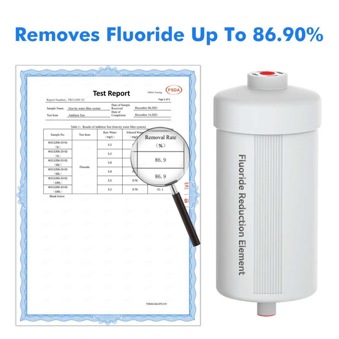Aimex Portable Water Filter - Gravity - Fed, 304 Stainless Steel, Fluoride Removal