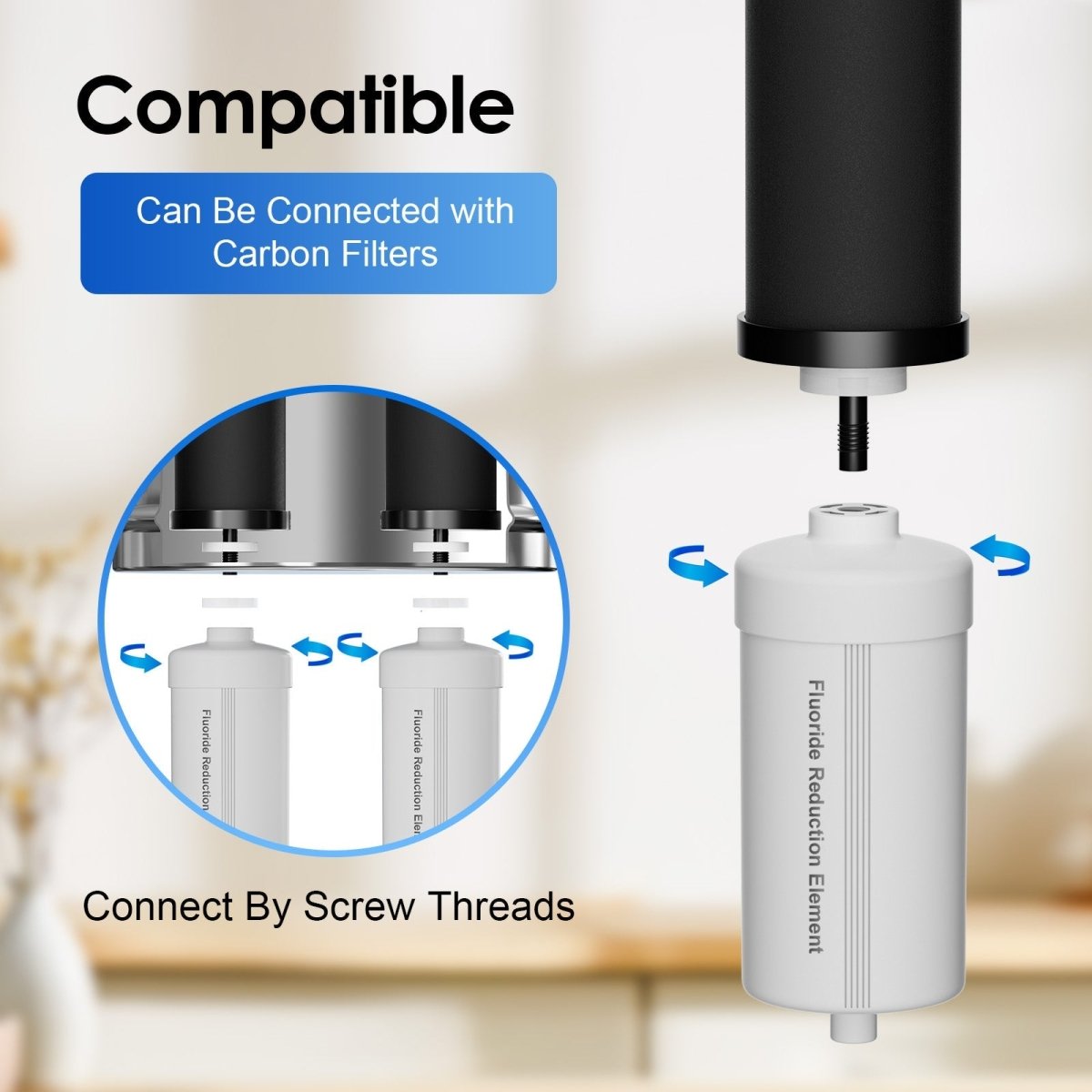 Aimex Portable Water Filter - Gravity - Fed, 304 Stainless Steel, Fluoride Removal