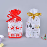 10pcs Christmas Candy Bags Gift Treat Drawstring Pouches Biscuit Cookie Packaging - 10Pcs Bag - Merry Christmas