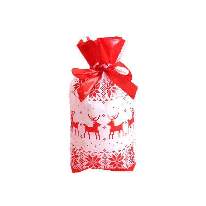 10pcs Christmas Candy Bags Gift Treat Drawstring Pouches Biscuit Cookie Packaging - 10Pcs Bag - Merry Christmas