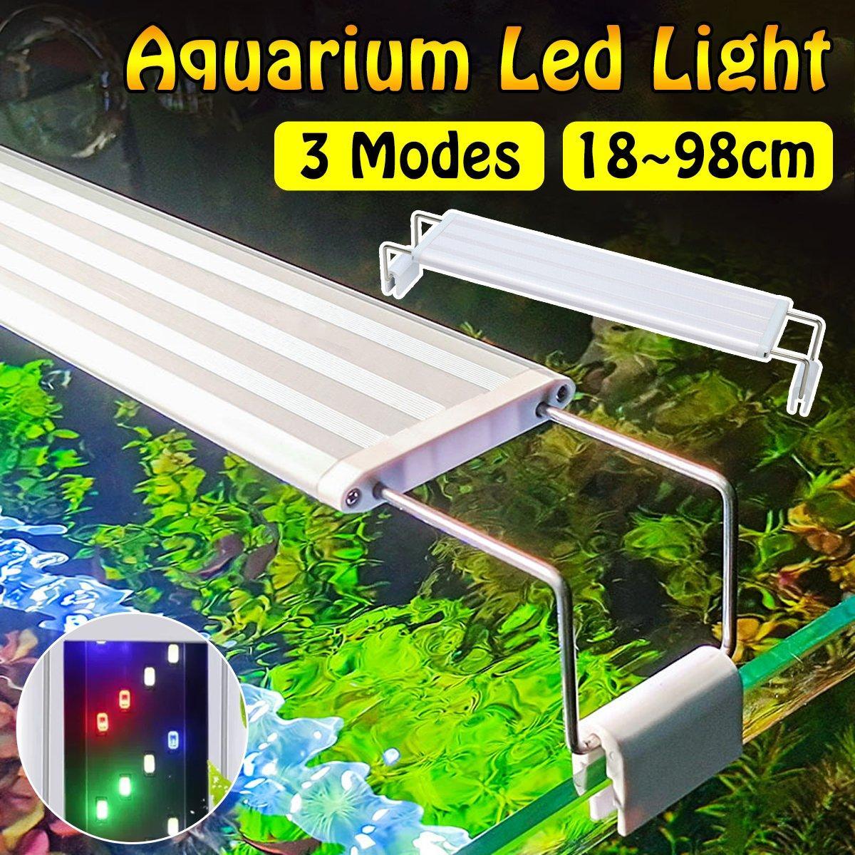 LED Colour Changing Aquarium Light Fish Tank Water Bracket Lamp Clip - 58cm
