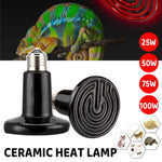 2X Ceramic Infrared Heat Lamp Bulbs for Reptiles and Terrariums - 50W - 2PCS