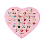 36PCS Adjustable Cute Cartoon Rings Set for Girls Gift in Heart Box
