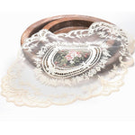 4 Pack Retro Lace Oval Placemats 31x42cm French Crochet Doilies 4 Colors Set - Sky Blue