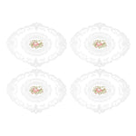 4 Pack Retro Lace Oval Placemats 31x42cm French Crochet Doilies 4 Colors Set - White