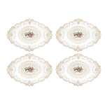 4 Pack Retro Lace Oval Placemats 31x42cm French Crochet Doilies 4 Colors Set - White